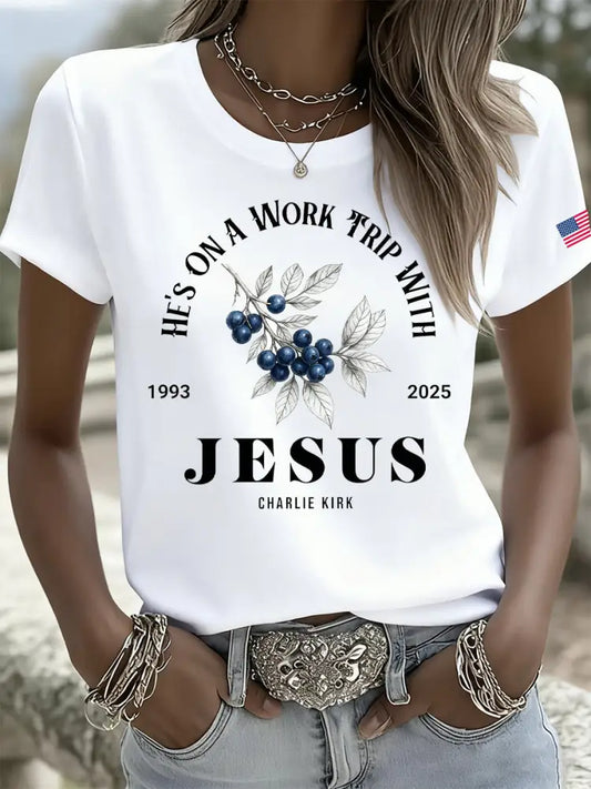 Women’s Vintage Freedom American Casual Commemorative Short Sleeve A / S
