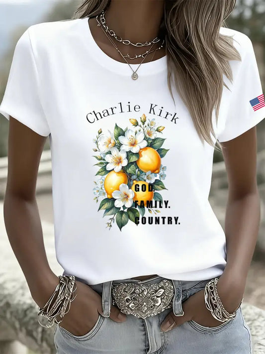 Women’s Vintage Freedom American Casual Commemorative Short Sleeve A / S
