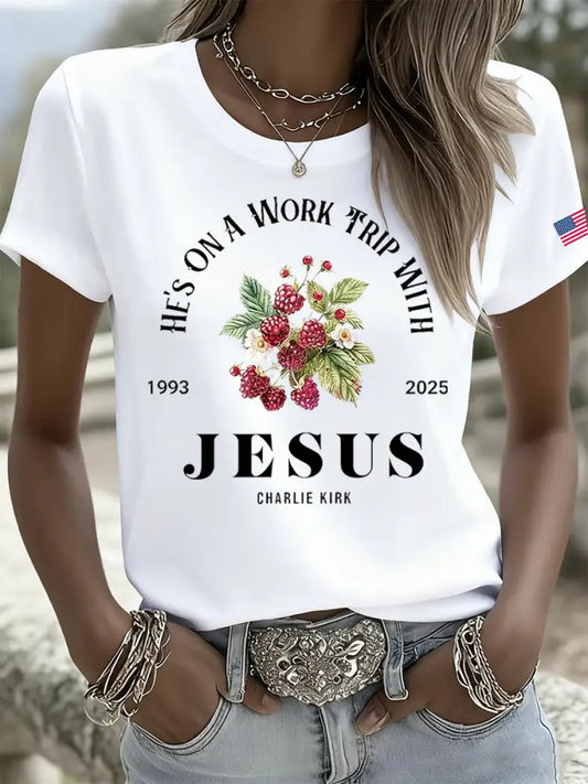 Women’s Vintage Freedom American Casual Commemorative Short Sleeve A / S
