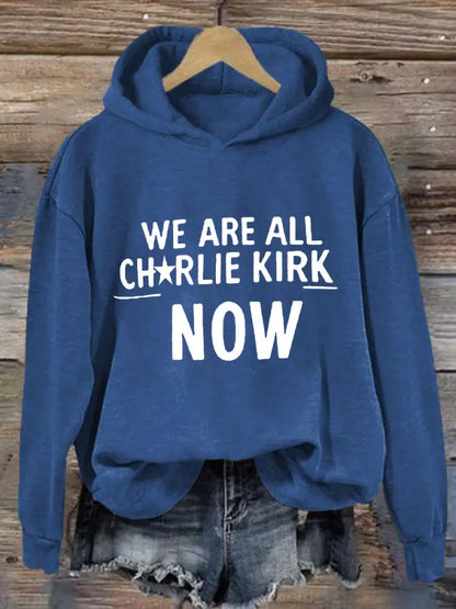 Women’s Voice of Freedom Printed Casual Hoodie Blue / S