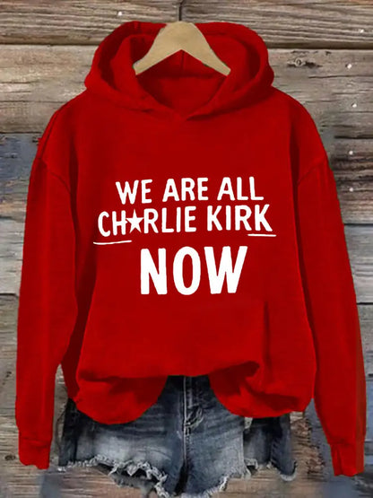 Women’s Voice of Freedom Printed Casual Hoodie Red / S