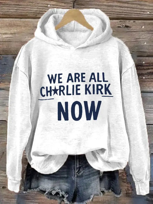 Women’s Voice of Freedom Printed Casual Hoodie White / S