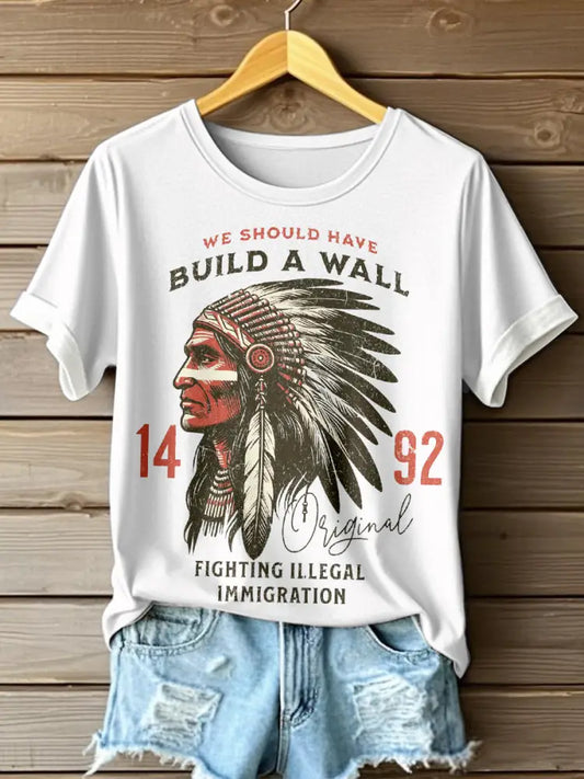 Women’s We Should Have Built a Wall Print T-shirt White / S