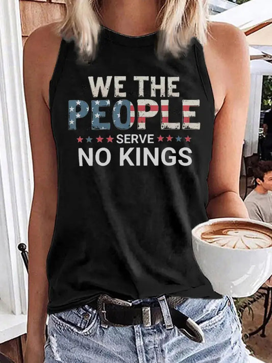 Women’s We The People Serve No Kings Printed Vest Black / S