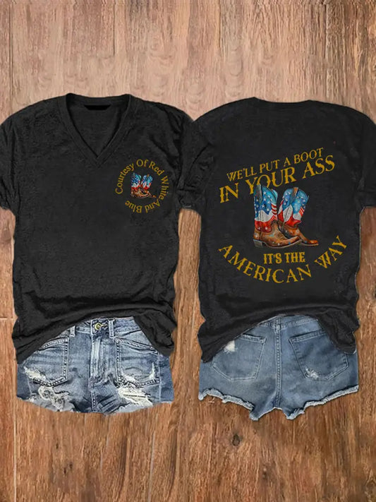 Women’s We’ll Put A Boot In Your Ass Short Sleeve T-Shirt Black / S