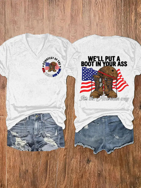 Women’s We’ll Put A Boot In Your Ass Short Sleeve T-Shirt White / S
