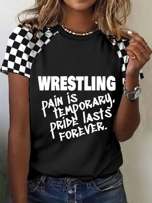 Women’s wrestling pain is temporary,pride lasts forever. T-shirts Black / S