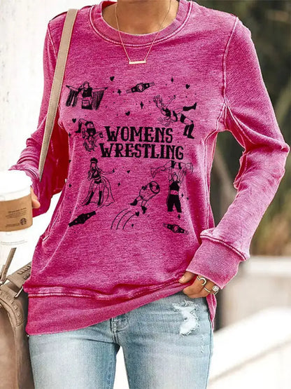 Women’s Womens Wrestling sweatshirt Rose Red / S