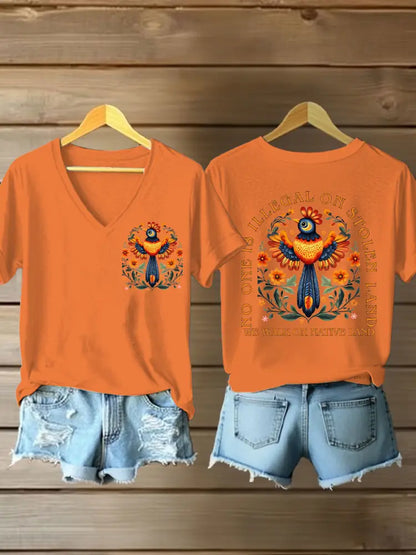 Women’s you are not forgotten V-neck t-shirts Orange / S