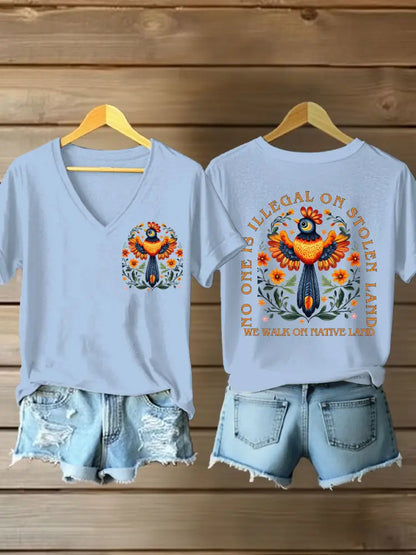 Women’s you are not forgotten V-neck t-shirts Sky Blue / S