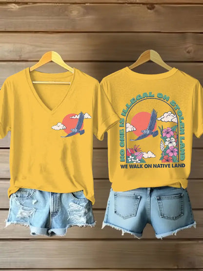 Women’s you are not forgotten V-neck t-shirts Yellow / S