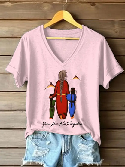Women’s you are not forgotten V-neck tops Light Pink / S